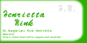 henrietta mink business card